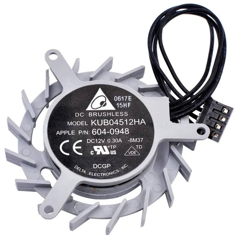 Delta DC Brushless Kub04512ha 4510 4 Wire PWM Speed ​​Control 12V 0,30A -9D1A Liten Turbo -grafikkortfläkt