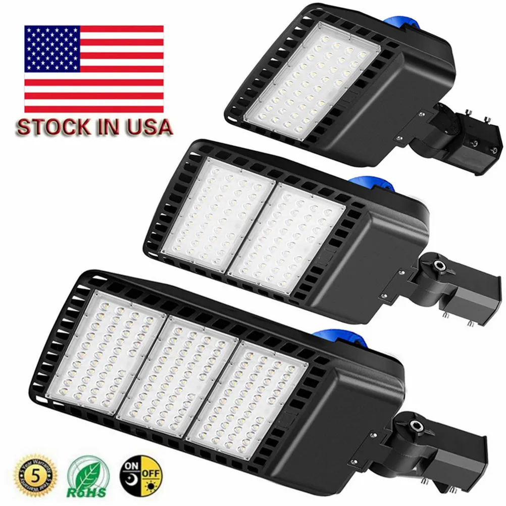 480W 300W 150W LED Shoebox Pole Light Parking Lot Lights, AC100-277V, IP65 Ourdoor Street Parking Lot Lights, Free Photocell