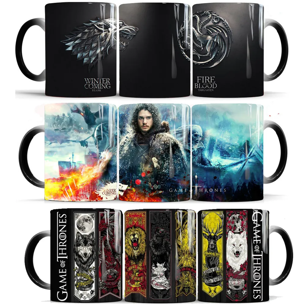 juego de café taza mágica calor frío cambiante taza 350 ml tazas de cerámica