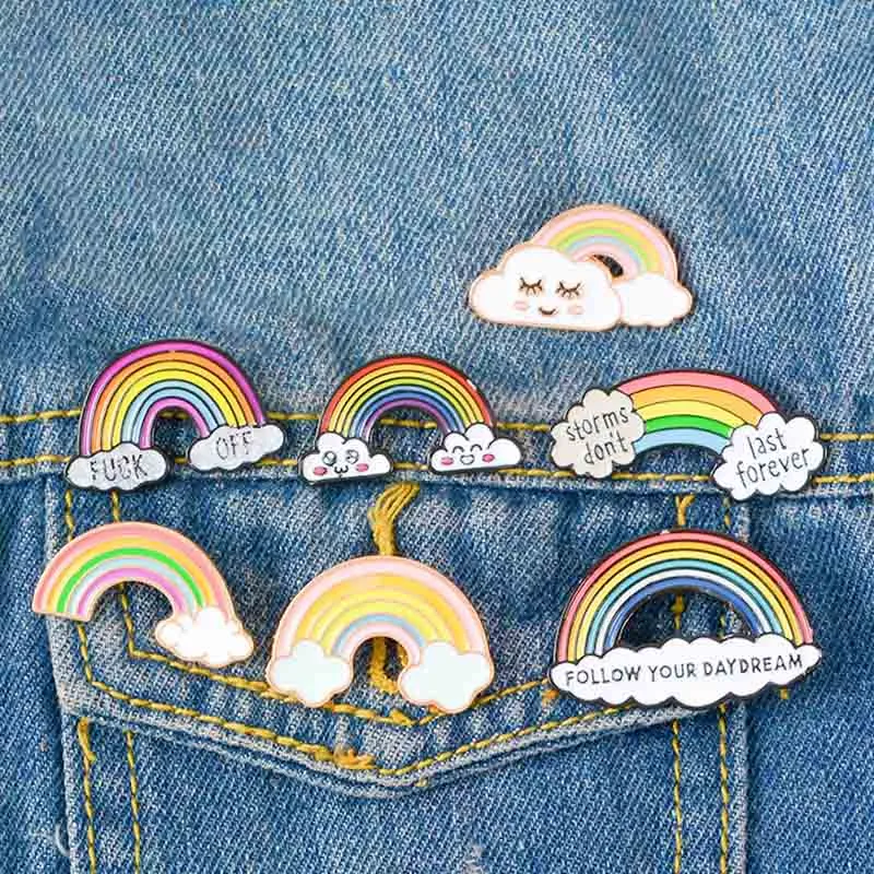 Arco-íris Esmalte Broche Para As Mulheres Homens Gay Lésbica Pride Lapel Pins Badge Moda Jóias Broches Broches de Créateurs