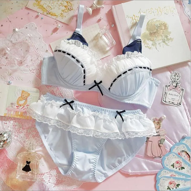 Bras Sets Japanese Super Cute Cat Maid Lolita Lace Push Up Underwire Bra &  Brief Sexy Teen Girl Sweet Princess Kawaii Underwear Set From Ziron, $37.89