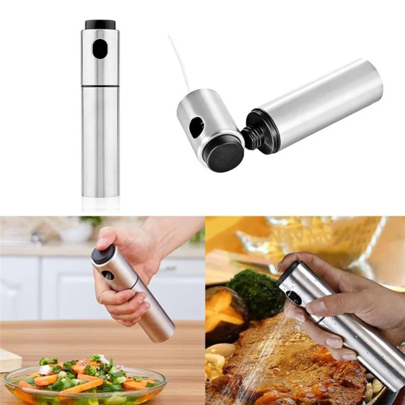 Stainless Steel Spray Pump Fine Mist Oil Sprayer Vinegar Sprayer Kitchen Olive Spraying Bottle Cooking Tools JXW122