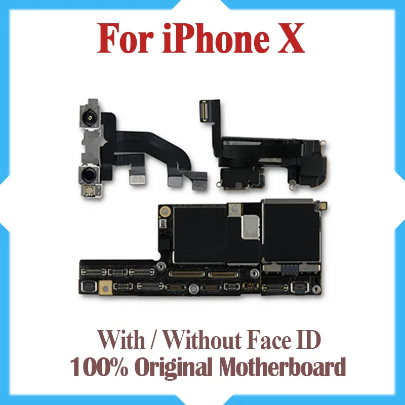 Scheda madre originale di spedizione gratuita per iPhone X 64 GB 256 GB Scheda madre sbloccata in fabbrica con/senza Face ID Scheda logica di supporto aggiornamento IOS