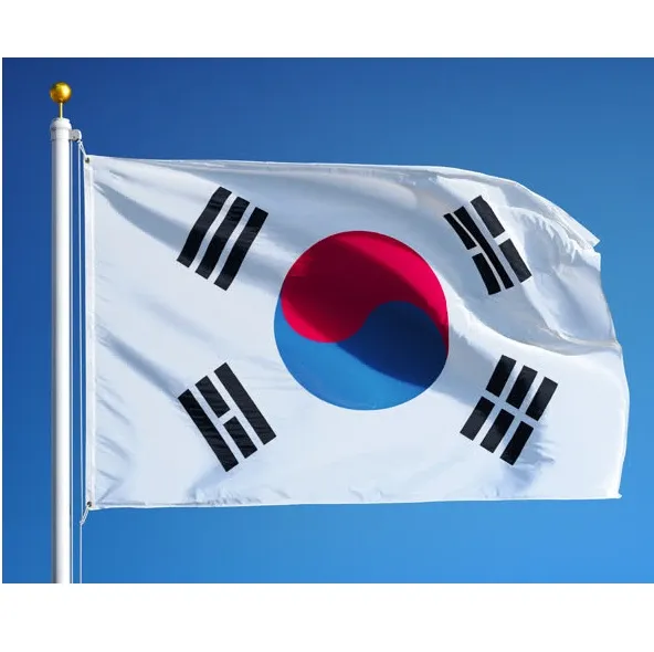 Drapeau de la Corée du Sud 90x150cm Polyester Impression 3x5 pieds kor kr Drapeau national sud-coréen Bannière Drapeaux de pays de la République de Corée