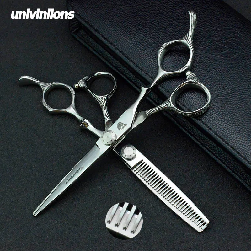 Univinlions 6 pouces coupe de cheveux barbiers ciseaux à cheveux Kit de ciseaux de coiffure professionnel Janpan acier ciseaux de coiffeur coupe Salon rasoir outils