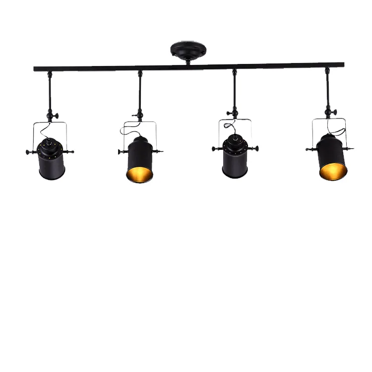 Plafond Retro Industrial Spotlights Minimaliste Rail d'éclairage Mini Hanging spot d'éclairage Noir E27 Plafonnier CresTech