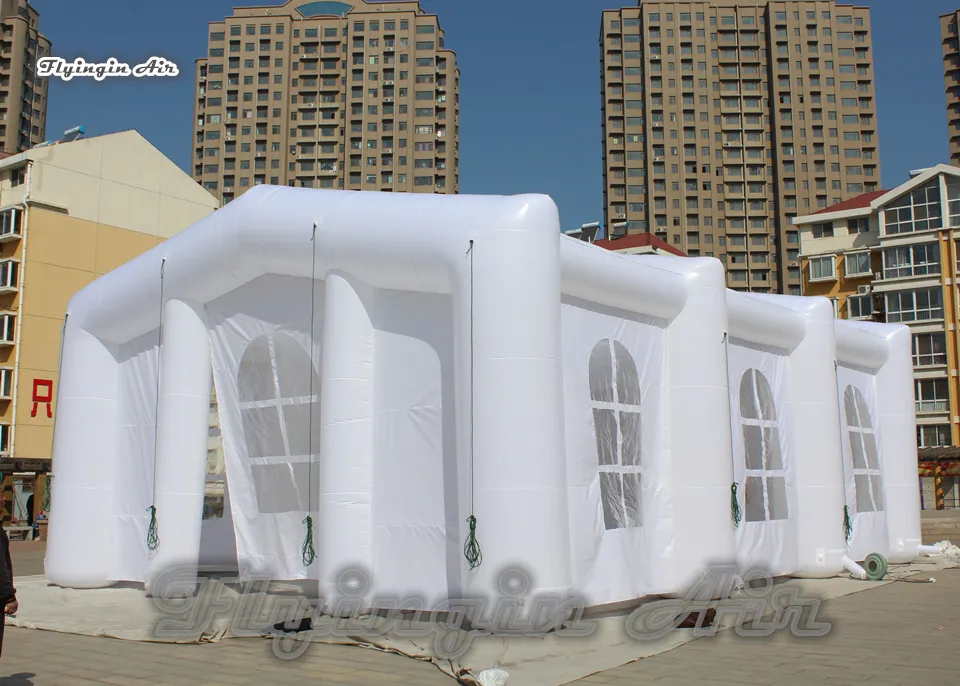 Large Inflatable Wedding Marquee Tent 12m/15m White Air Blown Structure Pop Up Frame House For Outdoor Party Event