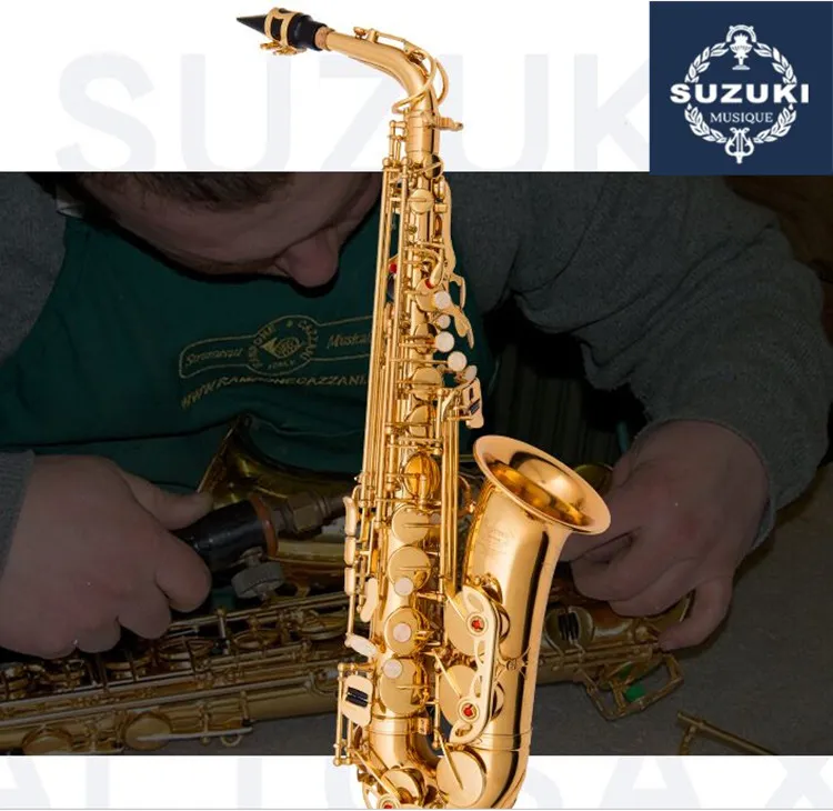 Alto Sax Japan Suzuki Högkvalitativt instrument E Flat Music Professional Alto Saxophone