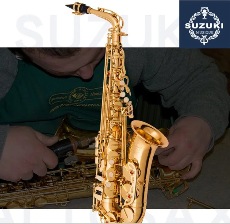 Alto Sax Japan Suzuki Instrumento de alta qualidade e saxofone alto da música plana