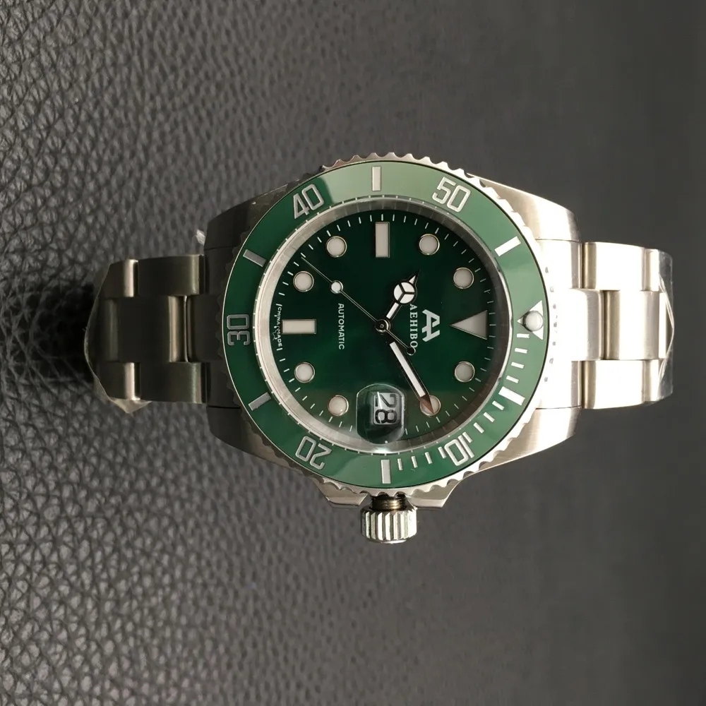 Heta högkvalitativa klockor Män Green Ceramic Bezel Rostfritt stål 40mm Automatisk mekanisk armbandsur 116610 gåva