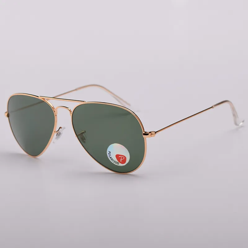 Top Quality Pilot Glass Lenses Polarized Sunglasses Men Women