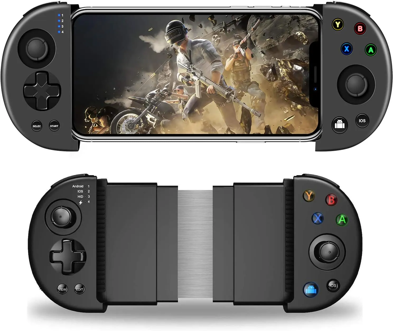 Contrôleur de jeu mobile, contrôleur de téléphone Bluetooth pour Android/iOS/iPhone, contrôleur mobile PUBG avec déclencheurs, contrôleur mobile sans fil