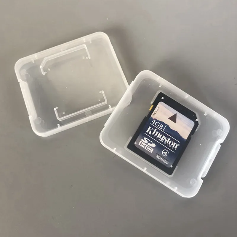 Transparent Memory Card Case SD SDHC Holder Plastic Box Storage Carry Storage Box for Standard SD Card