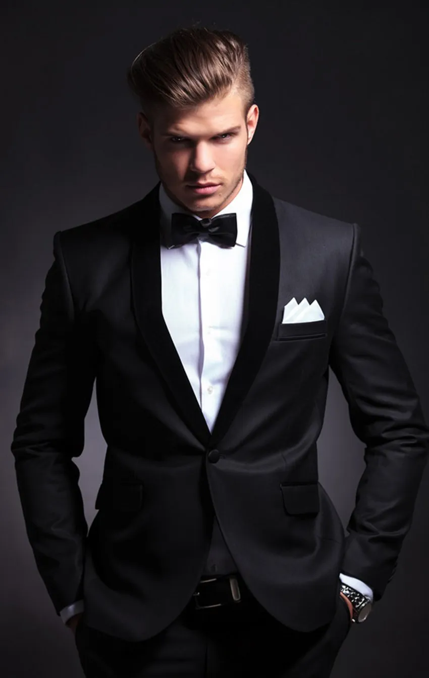 Melhor Cinza De Carvão De Casamento Dos Homens Smoking Preto Lapela Do Noivo Smoking Popular Jaqueta Blazer Homens De Negócios Jantar / Darty Terno (Jacket + Pants + Tie) 86