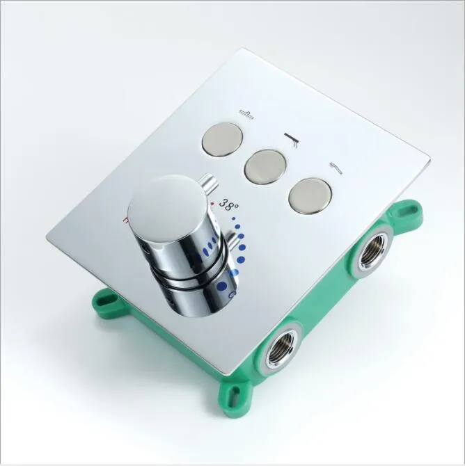 Three Function Solid Brass Shower Faucet Thermostatic Conceal Water