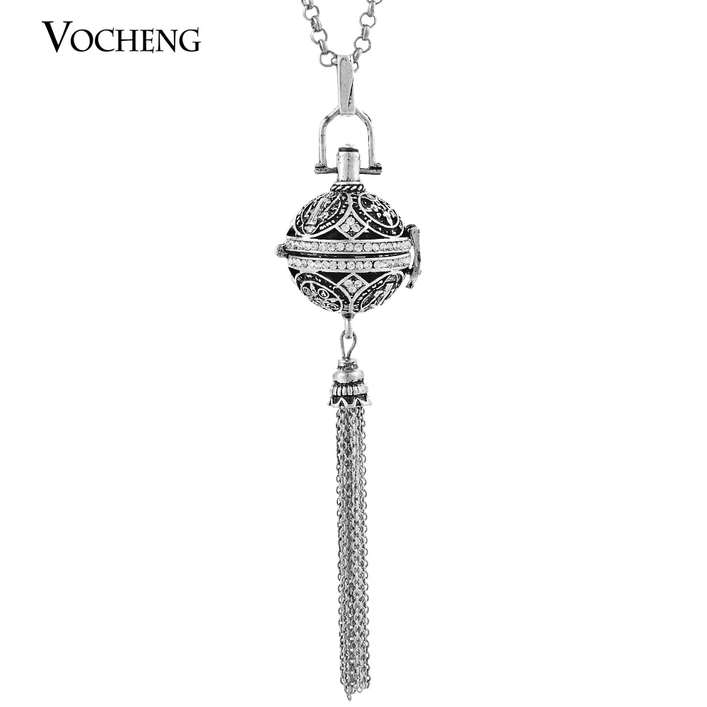 Mode- Harmonie Essentiële Olie Diffuser Medaillon 3 Kleuren Crystal Hanger Tassel Ketting met roestvrijstalen ketting VA -215 Kerstcadeau