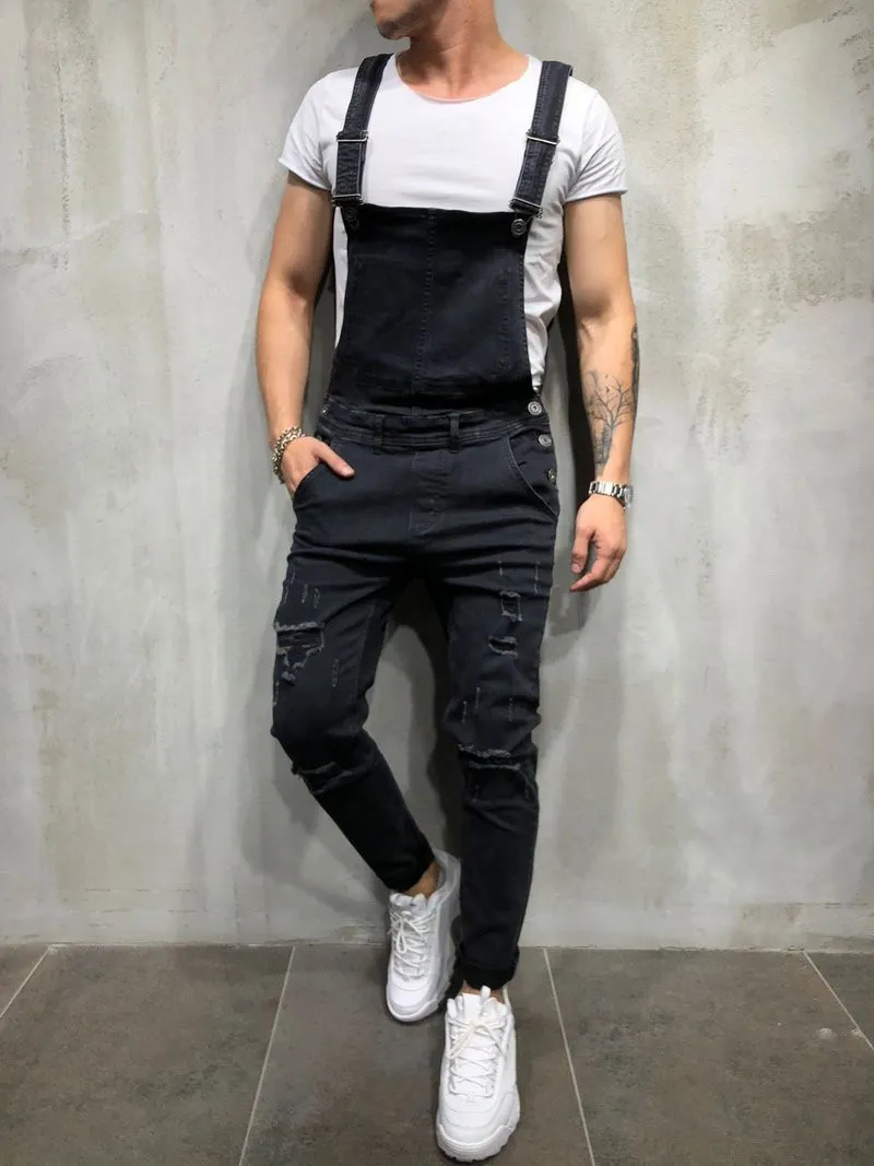 Cheap Men's Denim Overalls Jumpsuit Large Size Strap Straight Pants Blue Jeans  Men's Plus Size Work Clothes More Sizes 30-48 50 | Joom