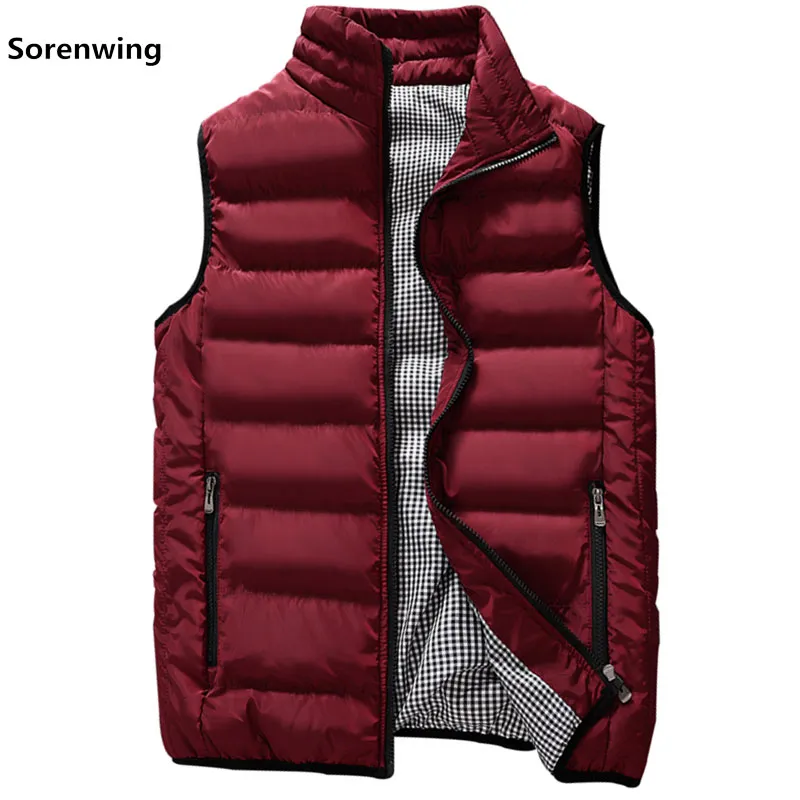 Gilets pour hommes hommes marque hommes veste sans manches coton rembourré gilet automne hiver manteaux décontractés mâle gilet 5XL 00000