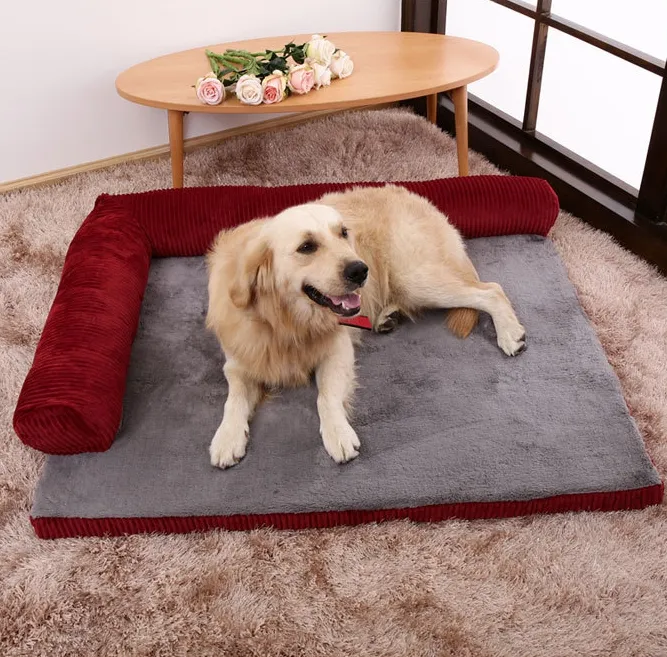 Cama grande sofá almofada para cães grandes lavável ninho gato teddy filhote de cachorro tapete canil travesseiro quadrado casa para animais de estimação