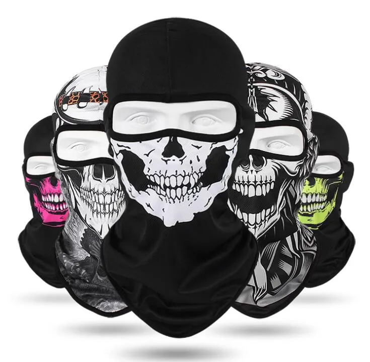 Hot 3D printen skelet hoofdband kap gemaskerde ghost maskers party cosplay volledige gezicht bretahble maskers outdoor camping wandelen paardrijden apparatuur