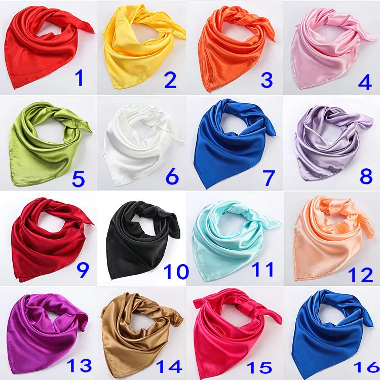 Мода шелковый шарф твердый мужской женский равнина шарф весна и осень малый размер шелка в квадрате 60 * 60