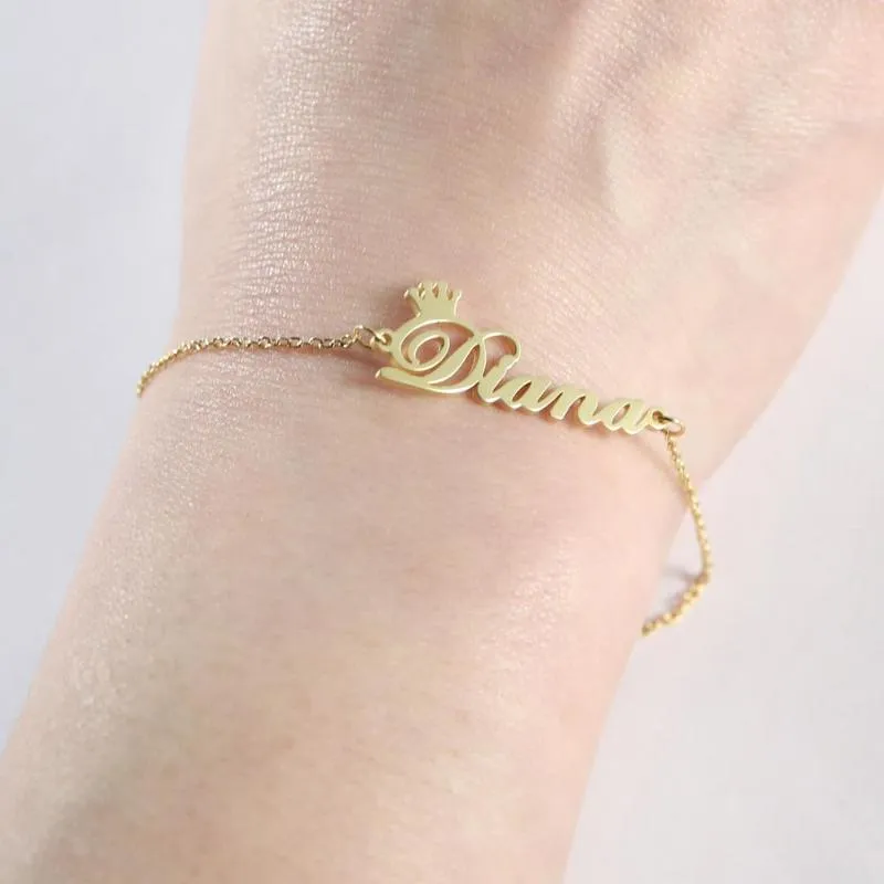 Pulseras personalizadas con nombre para mujer, cadena cubana única