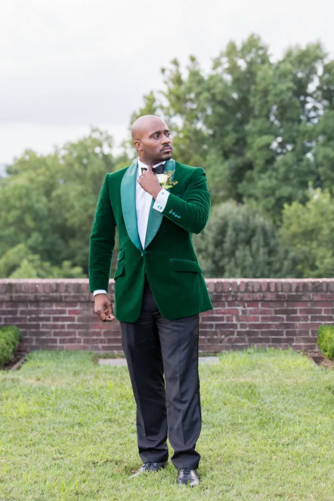 Velvet Wedding Tuxedos for Men Plus Size Green Shawl Lapel 1 Piece Prom Suit Jacket
