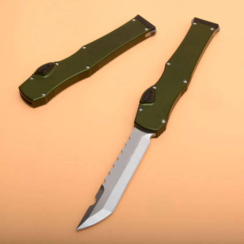 Ha Lo 6 Tactical Knife (4.4 "Satin) Single Action Hell Blade Knifes Survival EDC Gear Knives