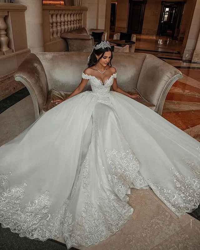 Mermaid dress detachable clearance train