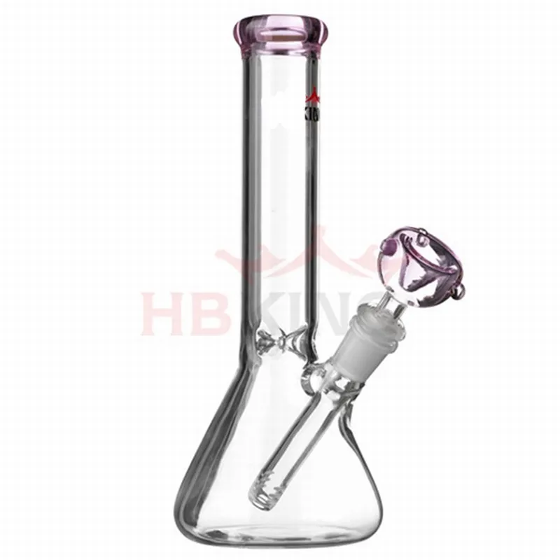 10 inch glass water bong hookah pink dab oil rig bubbler tall thick beaker mini smoking pipe with 14mm bowl