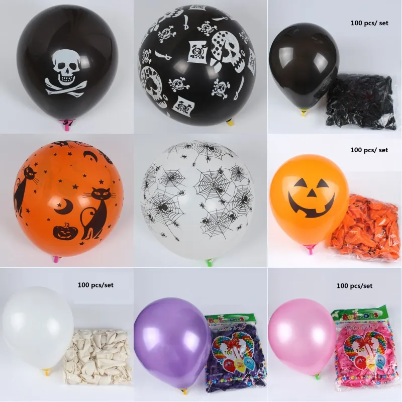 30 Globos De Látex Halloween 12 Pulgadas - Colores Negro, Naranja Y Blanco, Para Decoración De Fiestas En Casa