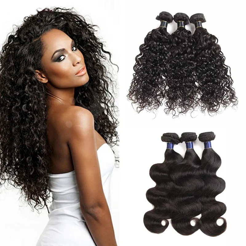 Brazilian Malaysian Water Wave Hair Weaves Brazilian Virgin Human Hair Weave Bundles 100% Brazilian Virgin Hair Water Wave 50g/pcs
