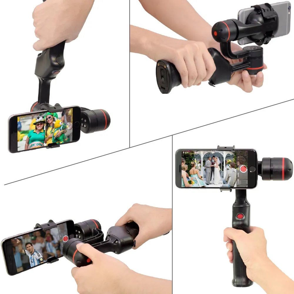 2-eixo sem escova smartphone smartphone giroscópio portátil gimbal suporte para iphone 7 6 para smartphones samsung huawei
