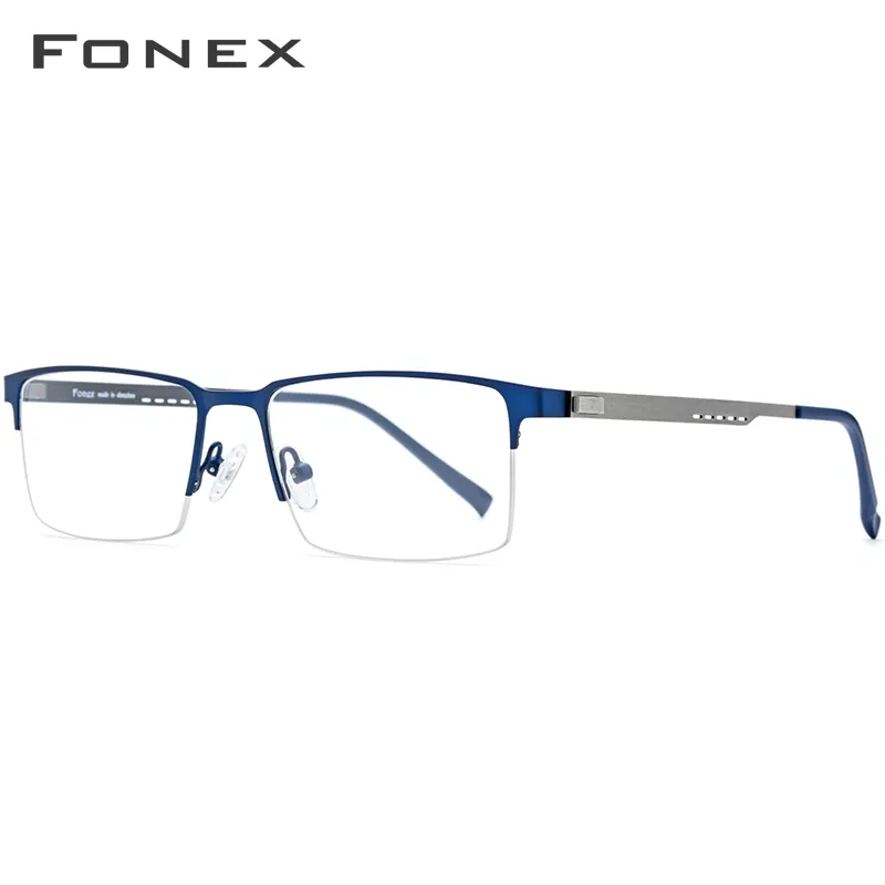 Frame FONEX Aleaci n Glasses Men Square Ultraligero Miop a