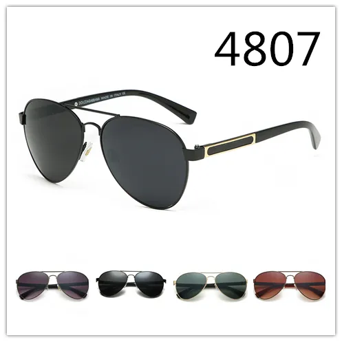 Nuovi occhiali da sole firmati 4807 Occhiali da sole in metallo alla moda Occhiali da sole classici da uomo Frog Mirror UV400 Lenti unisex