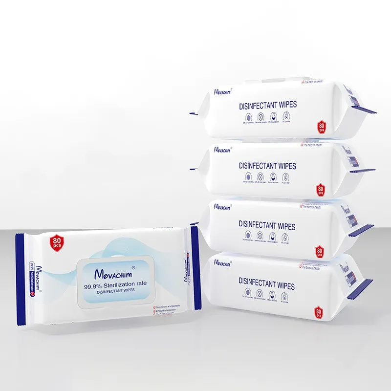 80 pcs / pack desinfektionstorkar Engångs-antibakteriella våta torkdukar Hem Office Portable Wet Wipes 150 * 200mm Desinfektion DIPE