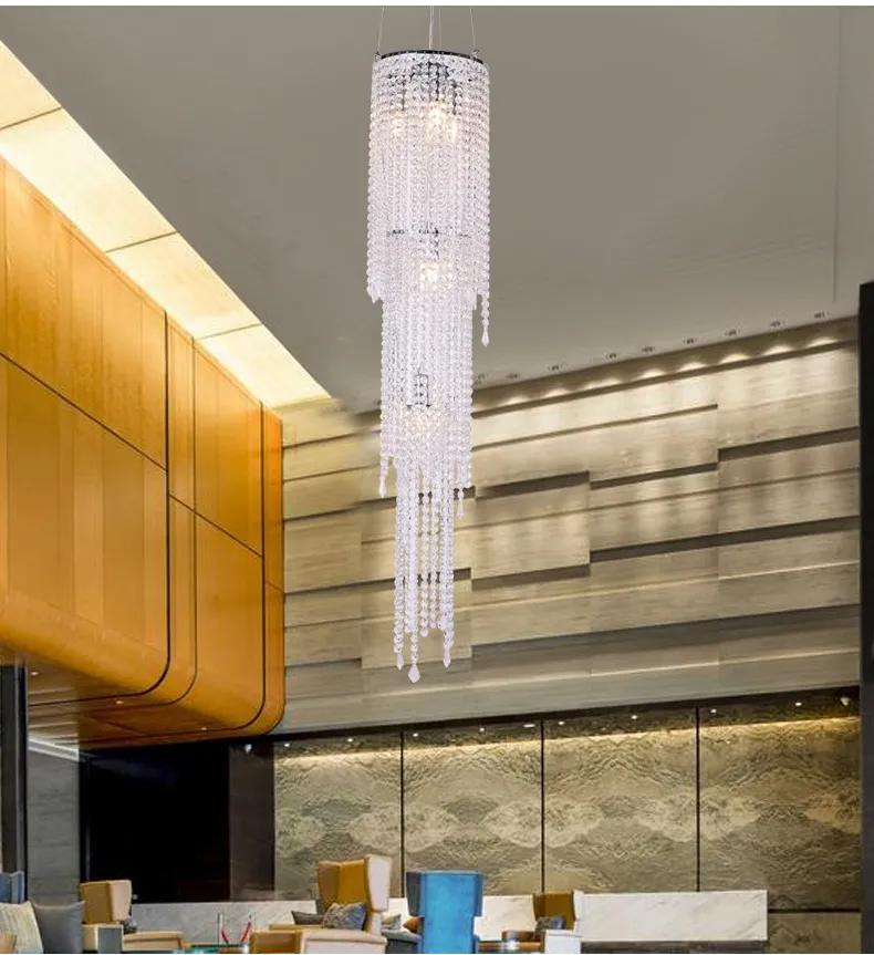 Modern rodada Cystal Lustres para Sala de estar de Luxo lustre de cristal Foyer Escada lustre para luzes da casa composto