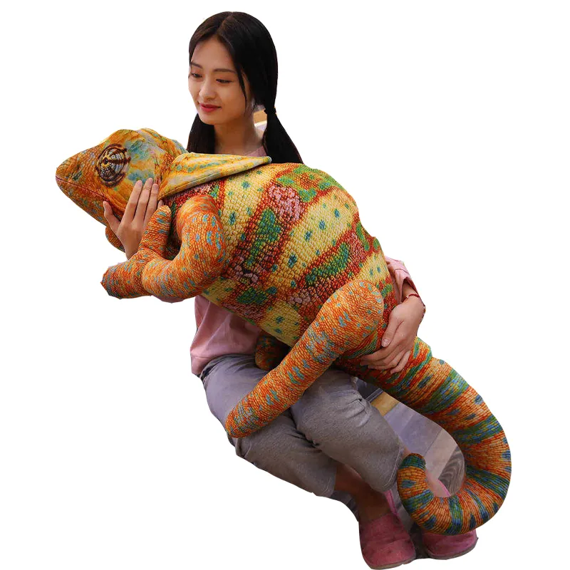 Grand lézard poupée simulation caméléon en peluche poupée parodie pour  adultes enfants cadeau Halloween accessoires DY50724