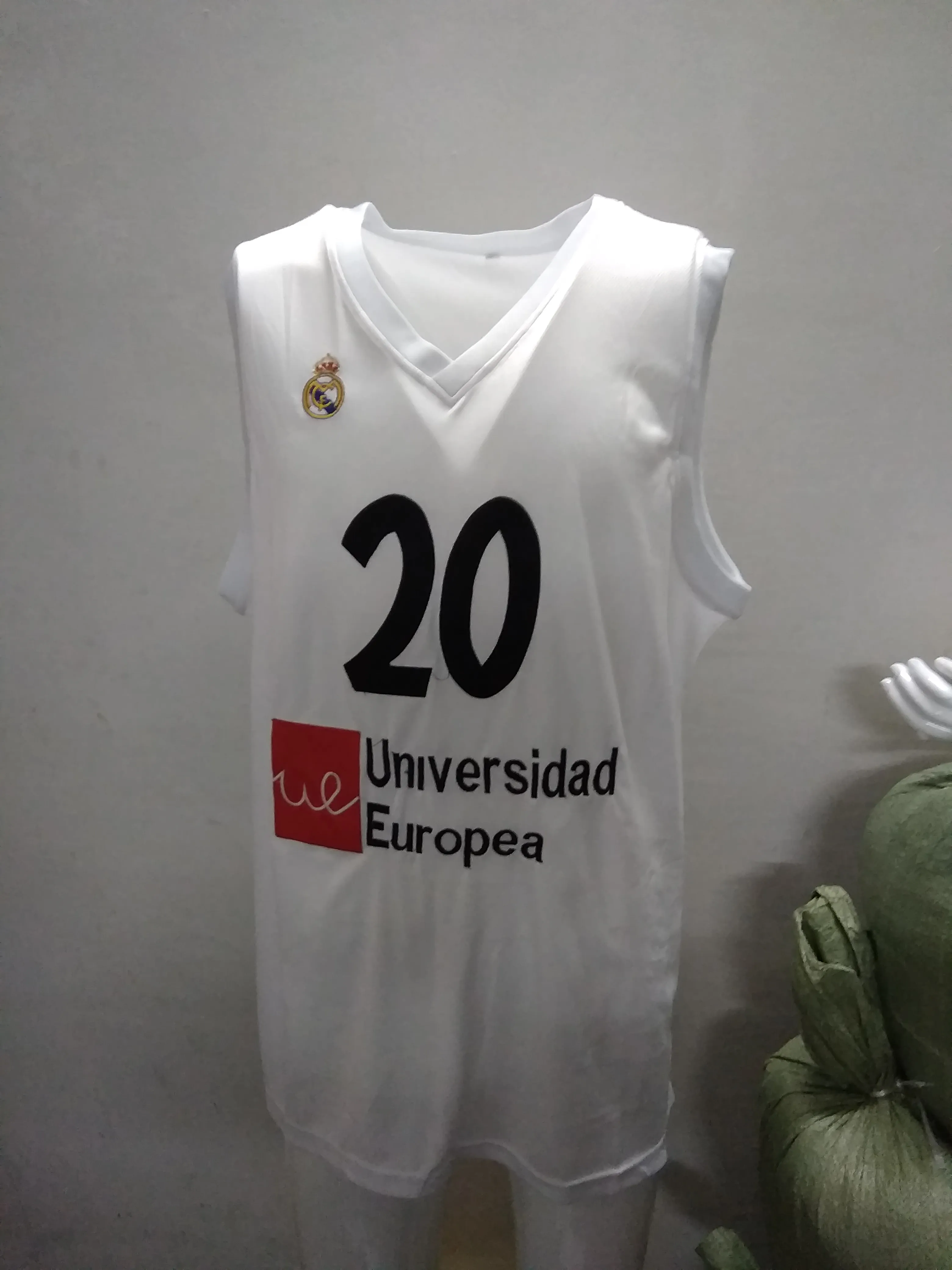 Gerçek Resim Jaycee Carroll # 20 Basketbol Jersey Madrid Baloncesto Euroleague Retro Erkek Dikişli Özel Herhangi Bir Numara Adları Formalar