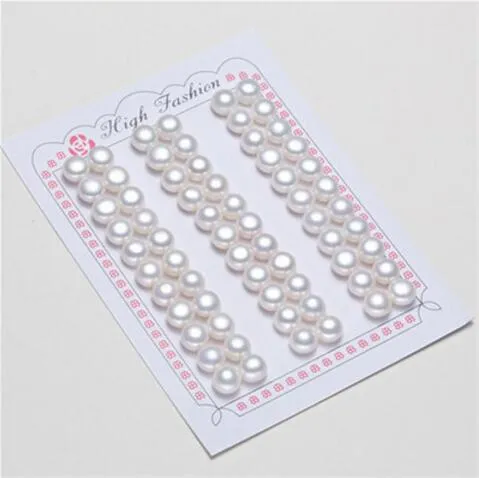 33 Pares / lote 7-8mm Perls de agua dulce Pendiente suelta perlas de perlas para DIY Craft Jewelry Pendientes Regalo MP3