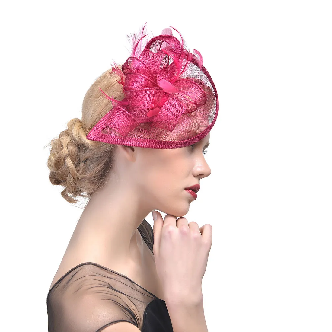 Handmade Feather Bridal Fascinator With Birdcage Veil Affordable