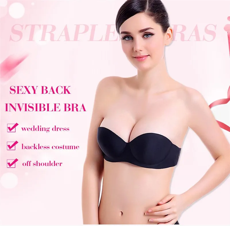 Hot Sexy Gathering Invisible Bras Strapless Women Push Up Bra Wedding Dress  Brassiere Backless Seamless Bra From 4,69 €