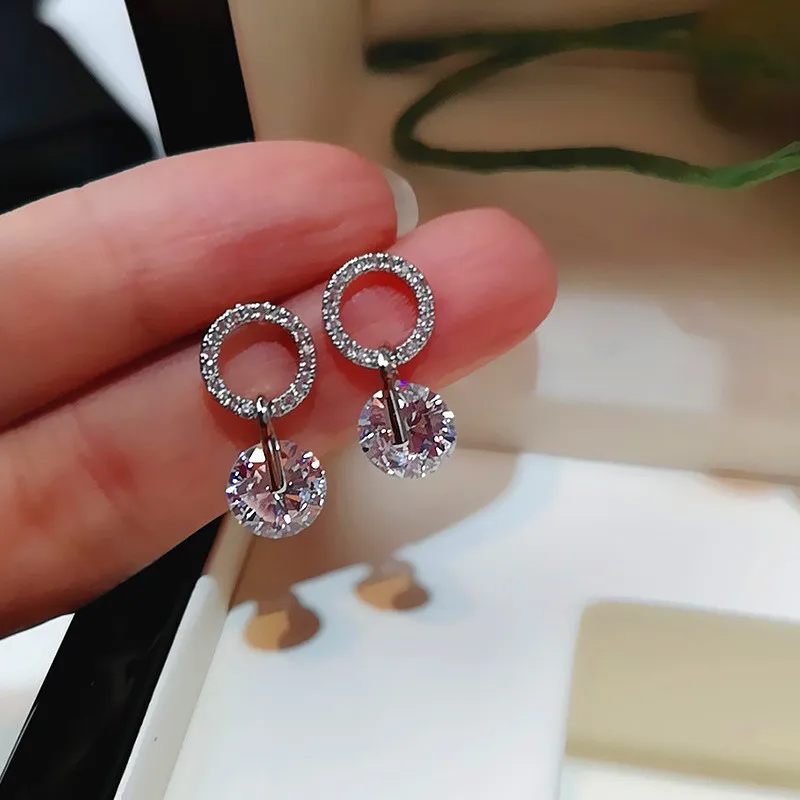 Dangle drop diamond earrings discount