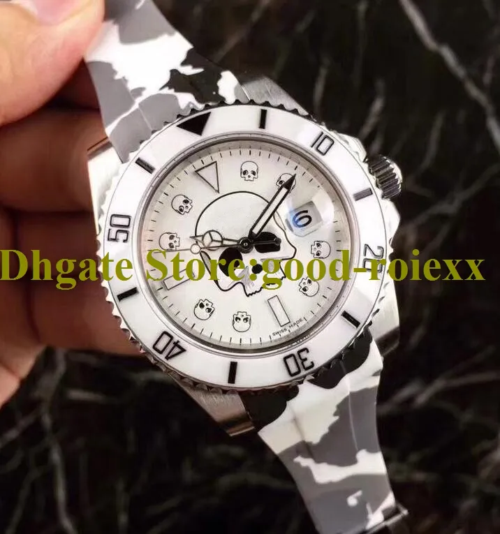 2 Estilos relógios de pulso masculino coroa automática Bamford Watch Men Date White Ceramic Rotcing Beling Dive Sport 116618 Oysterflex Relógios