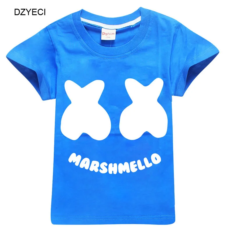 Marshmello Maglietta per Big Boy Girl Abbigliamento Estate DJ Musica Bambini Stampa T shirt in cotone Kid Cartoon Tee Top Clothes