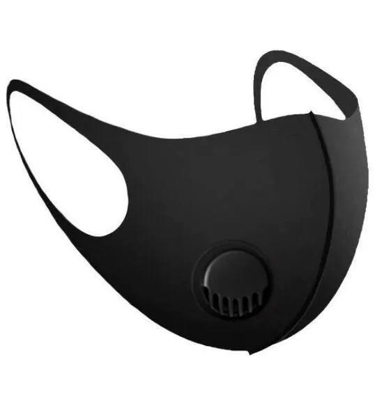 Ice Silk Face Mask With Breathing Valve Washable Mask Reusable Anti-Dust PM2.5 Protective Masks black Recycle Designer Valve Mask GGA3303-5