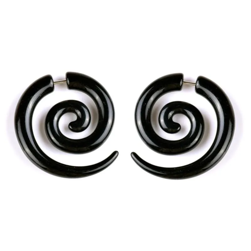 Buy BIG GAUGES 2 Pairs Black Acrylic 16gauges 1.2 mm 8mm White Zebra Fake O  Ring Plugs Piercing Illusion Ear Cheater Earring Lobe BG8173 at Amazon.in