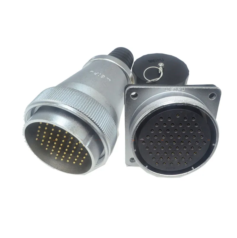 Freeshipping Weipu Connector WS55 TQ + Z 4 7 40 53 61 Pin WS55 Male Sleeve Cable Plug Female Square Flange Socket Power Connector