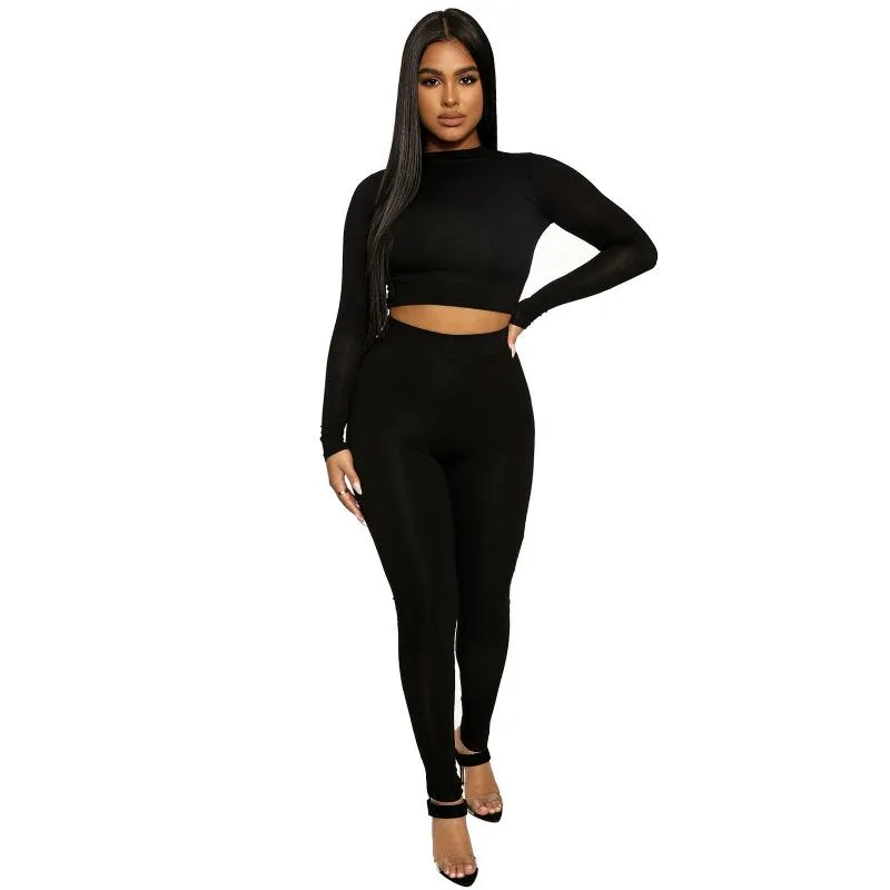 2020 Casual Trainingspak Vrouwen Tweedelige Set Crop Top en Broek Sweat Suits Womens Bodycon Ensemble Femme 2 Stuk Set Women's Pak