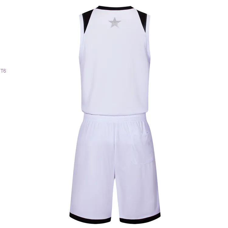 2019 Ny Blank Basketballtröja Tryckt Logo Mens Storlek S-XXL Billiga Pris Snabb frakt Godkvalitet Vit W004NH